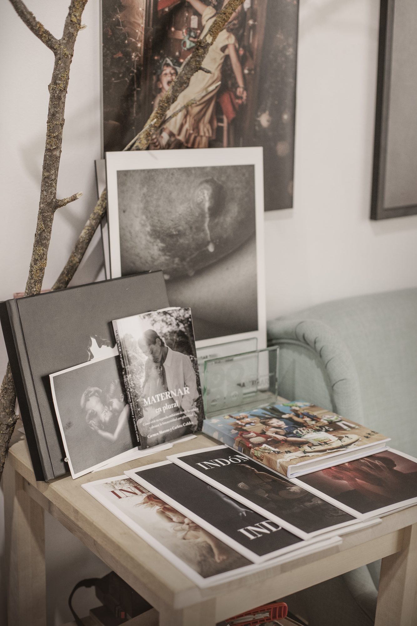 Revistas y álbumes de Indómita en el estudio